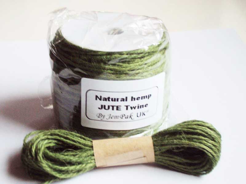 JEMPAK UK® 10M x 2mm thick OLIVE GREEN natural Hemp Jute Twine rope