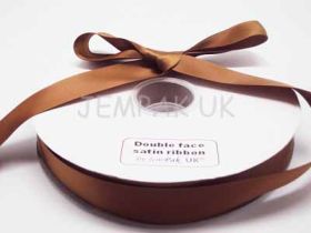 5M x 25mm Double face satin ribbon - Golden Brown